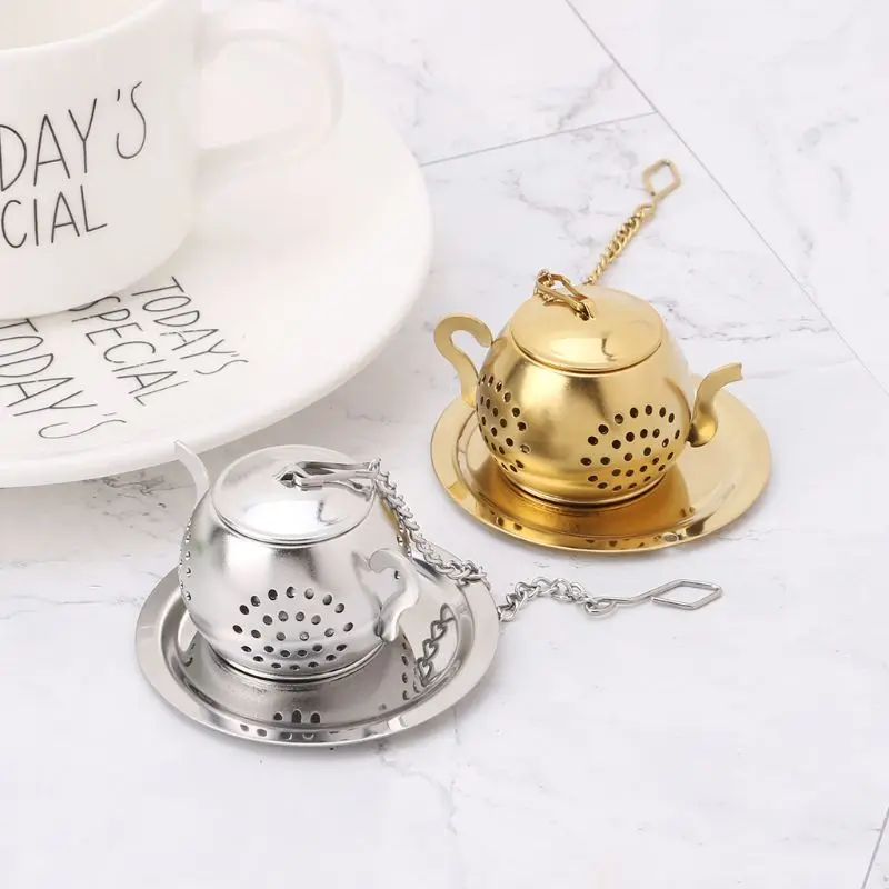 

Reusable Stainless Steel Loose Leaf Tea Ball Spice Strainer Infuser Filter Herbal With Lid Kitchen Accessories