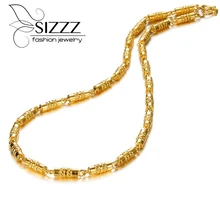 Men’s Necklace Bamboo Chain Wedding Jewelry Bamboo Necklace Luxury Gold Filled Necklace Chain Wholesale