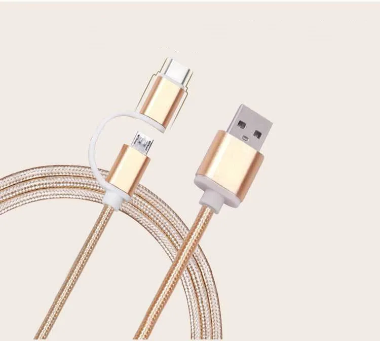 

One to two hanging woven two-in-one data line mobile phone Android Type-c charging line TTQ