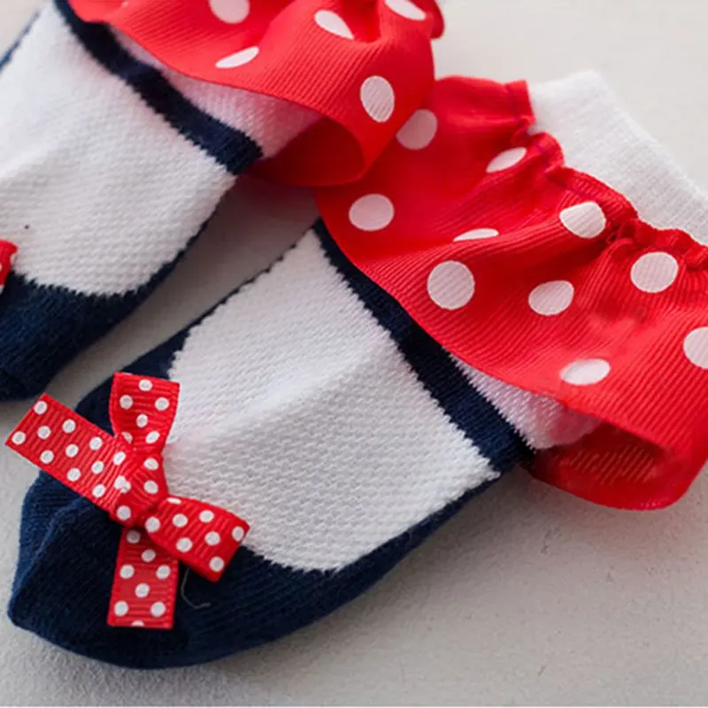 Милые носки для маленьких девочек Теплые мягкие хлопковые носки с бантиком для маленьких детей