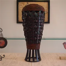 Настольная Классическая большая напольная бамбуковая ваза модный домашний декор ремесло антикварная ретроимитирующая Цветочная напольная ваза для украшения гостиной