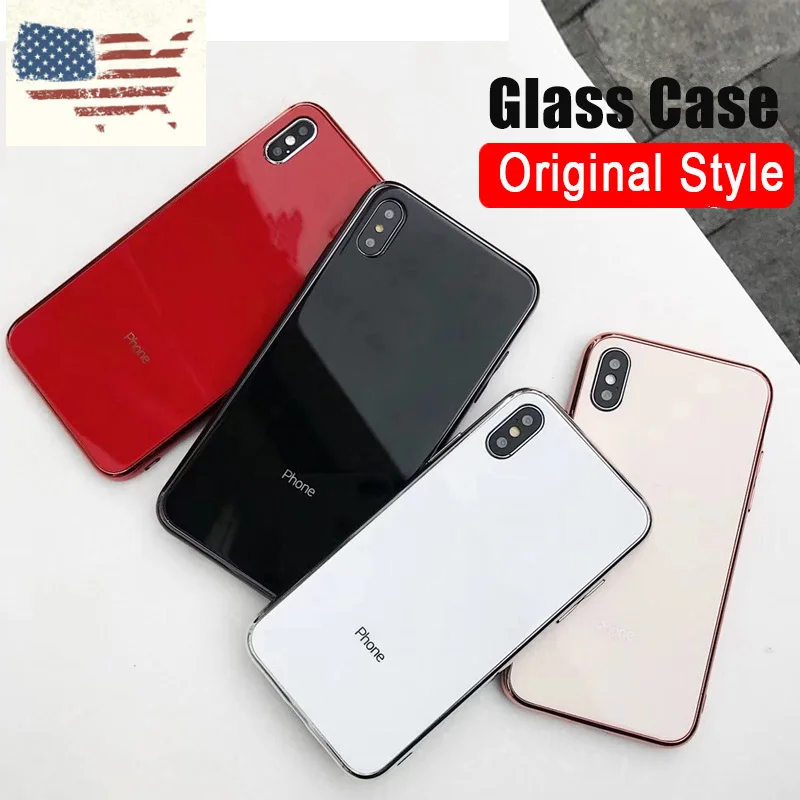 Shockproof Tempered Glass Case for iPhone XR XS MAX 6s 7 8 Plus 7plus 8Plus Coque Soft Silicone Phone Cover for iPhone Case Mask
