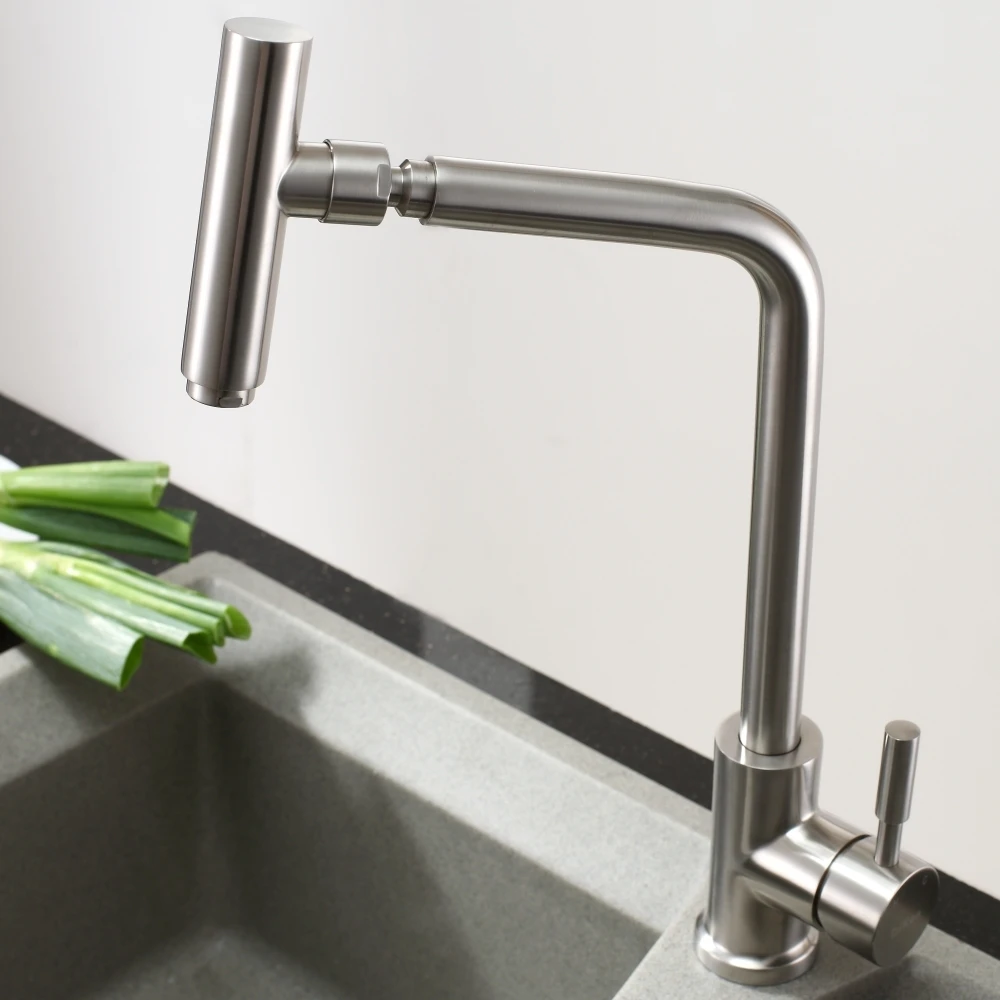 

304 stainless steel rotating kitchen faucet single holder cold water sink vegetables basin bibcock faucet