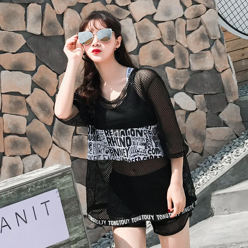 

Swimming Suit For Women Bikinis Push Up Summer Women's Wear Female Girl Swimwear 2019 Korea Perspective Split Spandex Solid