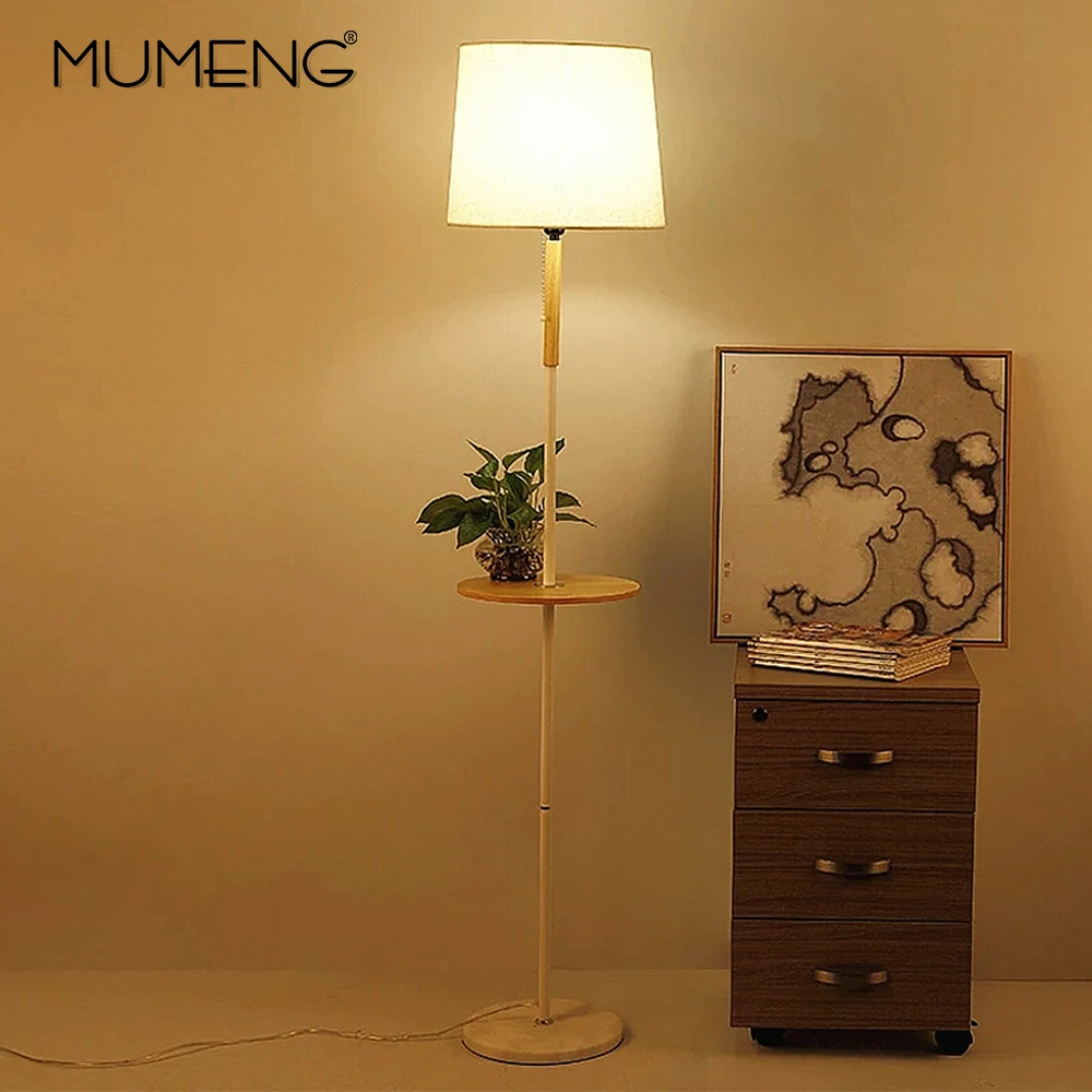 

Modern Marble Base Coffee Table Floor Lamp E27 LED Fabric Lampshadefor Decor Lamp for Living Room Family Room Bedroom Offices