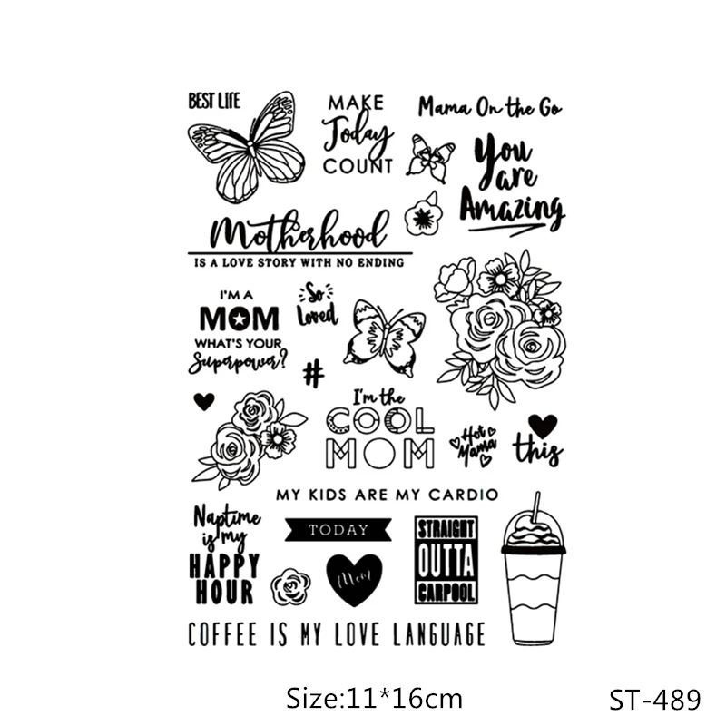 

AZSG Butterfly Rose Heart-shaped Clear Stamps/Seals For DIY Scrapbooking/Card Making/Album Decorative Silicone Stamp Crafts