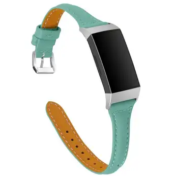 

Colorful 100% Leather Watch Strap Calf Leather Belt T-shaped Bands forFitbit charge 3 Smart Watch