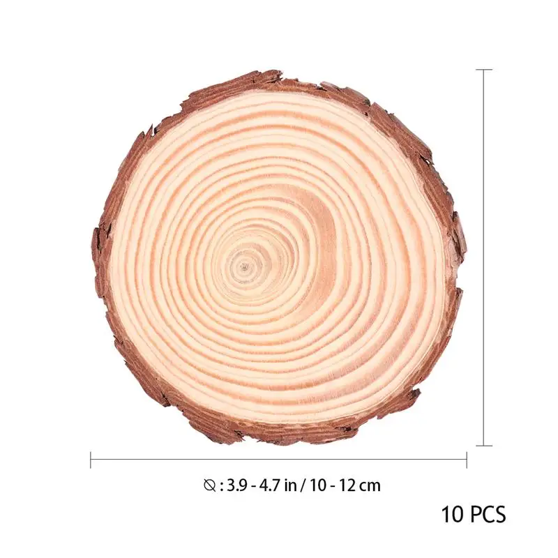 10 шт. необработанные натуральные круглые деревянные ломтики круги с деревом кора бревна диски для DIY ремесла Свадебная вечеринка Живопись украшения