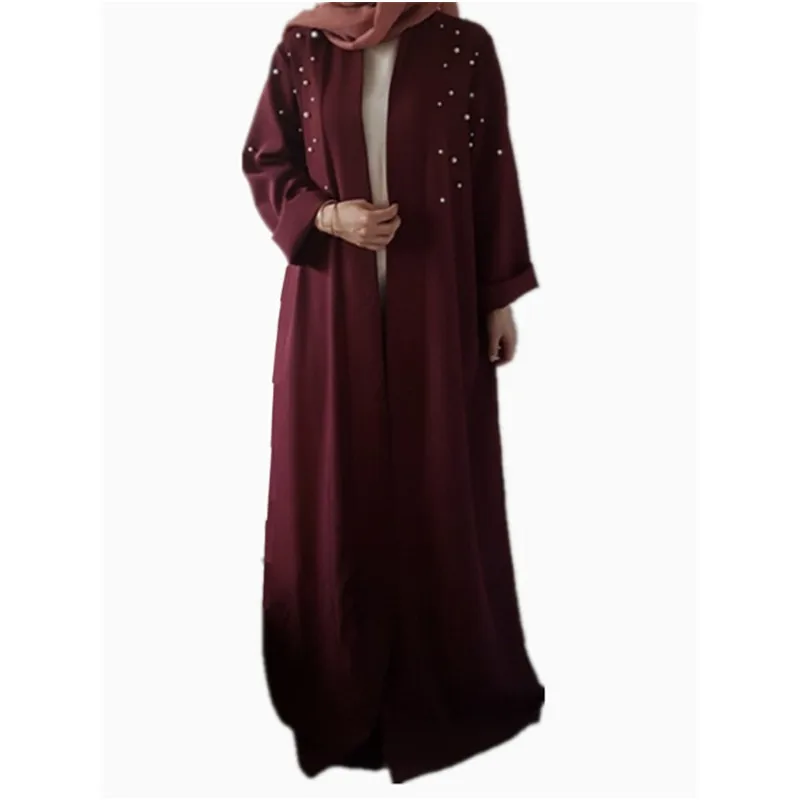 New Abaya Dubai Kaftan Hijab Handmade Pearl Muslim Dress Cardigan Jilbab Caftan Ramadan Abayas Women Turkish Islamic Clothing