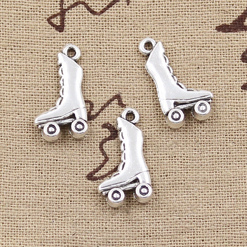 Abalorios para patines de 15 unidades, colgante de fabricación antigua, bronce tibetano Vintage, joyería hecha mano|making pendant|shoe charm antique silver AliExpress