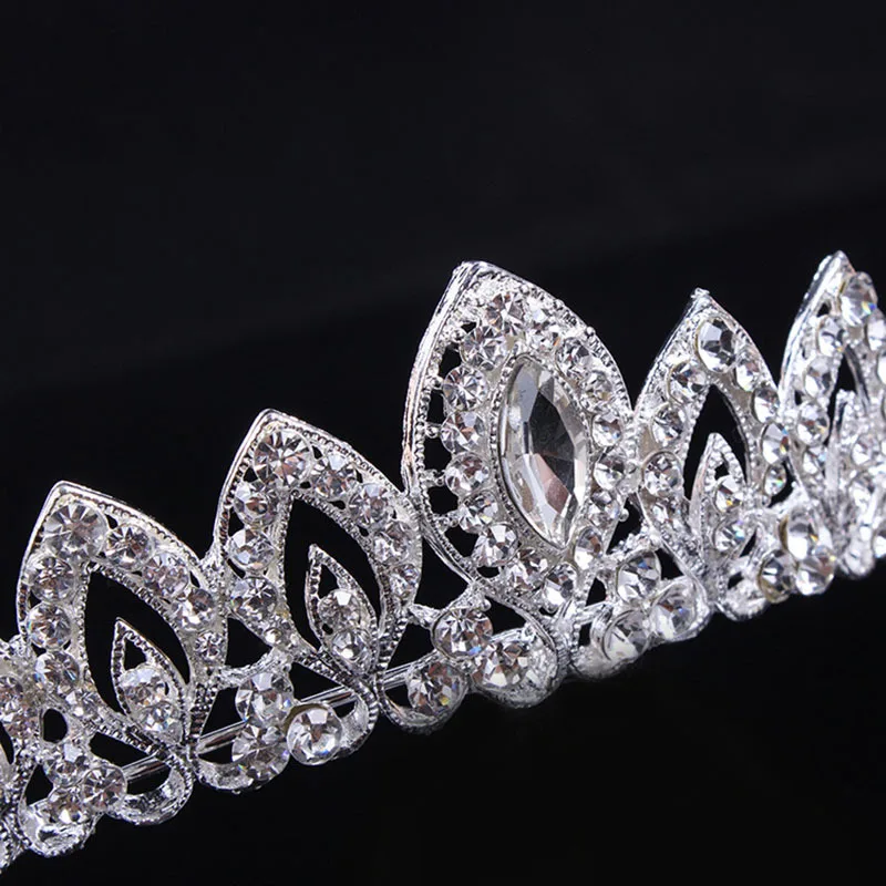 KMVEXO великолепные с украшениями в виде серебристых кристаллов из сплава в форме сердца в виде короны из горного хрусталя для костюмированного бала, диадема, корона, свадебные аксессуары для волос