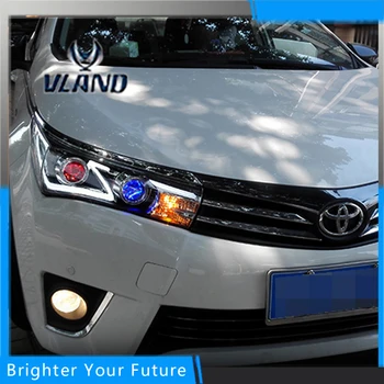 

LED Strip Headlights Front Lamps Fit For TOYOTA Corolla Altis 2014 2015 2016 Head Lamps with Turn Signal Lamps