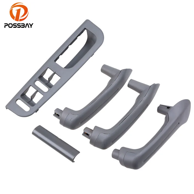 

POSSBAY 5 Pcs Grey Interior Door Grab Handle Cover Window Switch Trim Panel for VW Bora 1J Sedan/Variant Car Handle Trim