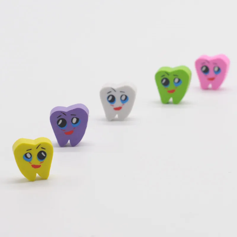 

Cute Oral Gift Dentist School Gift 50pcs/Bag Tooth Shaped Rubber Erasers Lovely For Dental Gift