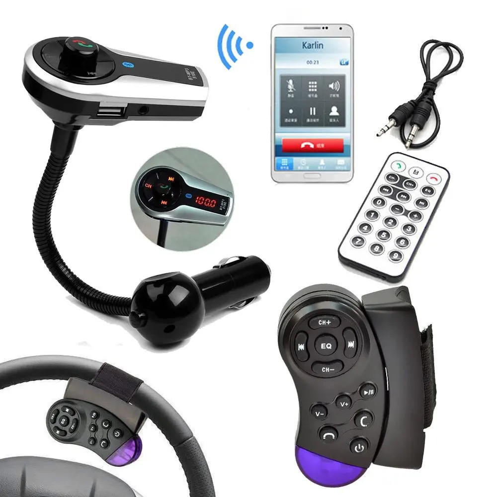 Bluetooth Car kit MP3 Player Steering Wheel Control Wireless FM