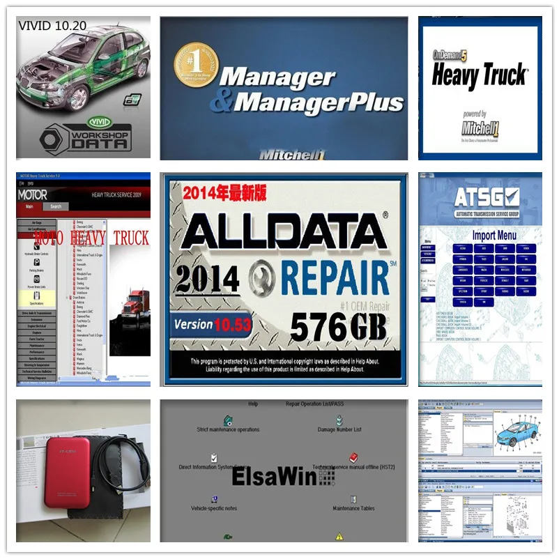 49в1 hdd 1 ТБ alldata V10.53 + elsawin atsg двигатель тяжелый грузовик vivid workshop все данные и