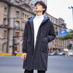 Niohuru высокое качество Парка мужская зимняя Длинная Куртка мужская Толстая хлопковая стеганая куртка Мужская s парка пальто Мужская мода