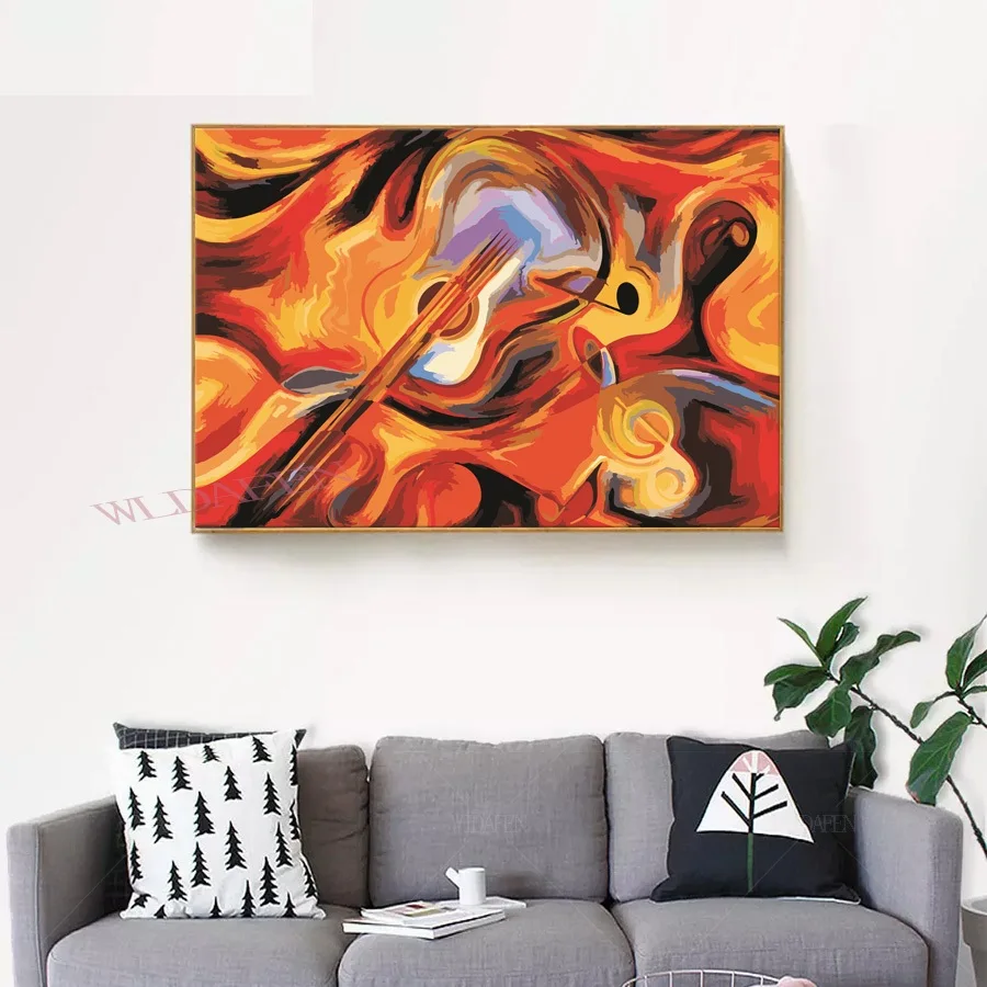 DIY картины по номерам на холсте tableau peinture sur toile современный abstrait гитары рисунок с