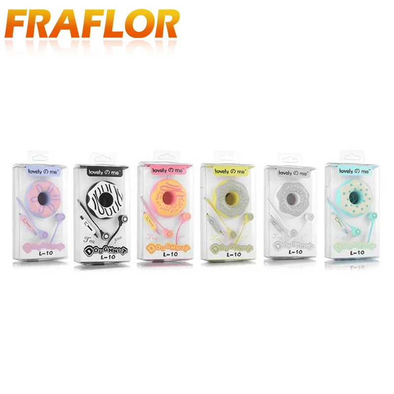 

3.5mm In-Ear Stereo Wired Cute Earphones Macarons Donut Cartoon Earphone White/Pink/Green/Blue/Black/Mint Green Portable Earplug