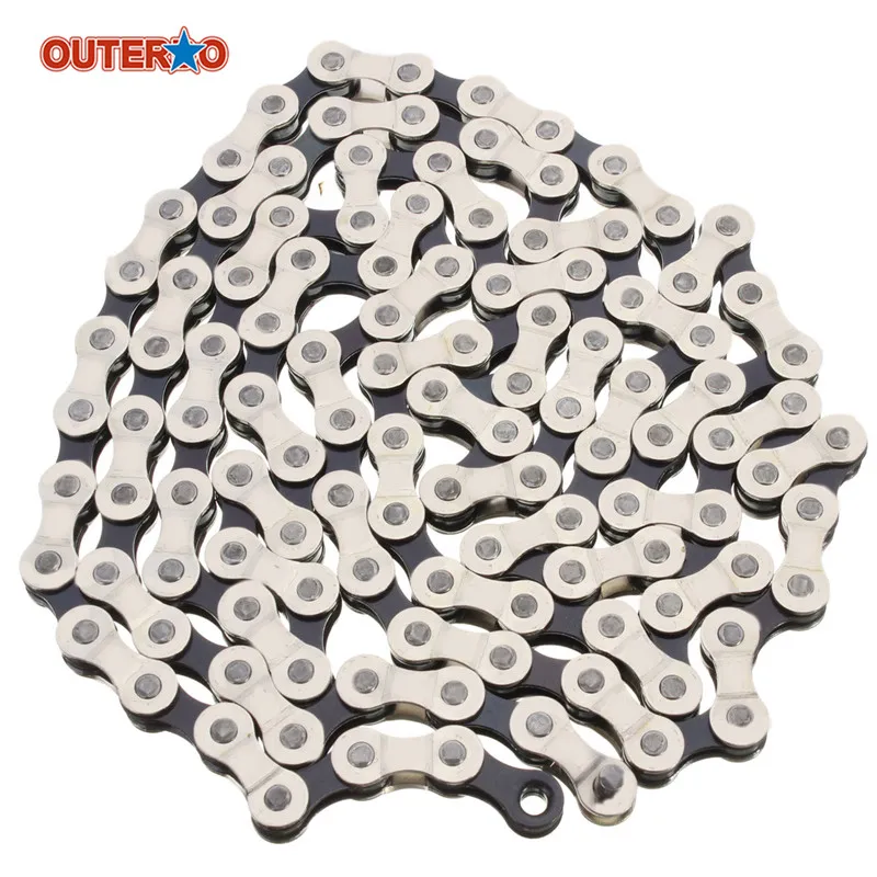 

OUTERDO High Quality Compatibility 6-7-8Speed Steel Chain 116 Link For Bike Bicycle Cycling