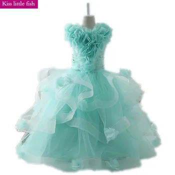 

Free shipping Flower girls dresses for party and wedding Kids evening gowns Vestido longo Free custom made