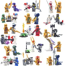 Action Figure Compatible LegoINGlys NinjagoINGlys Golden Ninja Heroes Minifigs With Motorcycle Skylor Lloyd ZX Buliding Blocks the ninjagoes movie temple weapon ninja blocks kai lloyd nya action figure set compatible legoinglys gift for kid friends