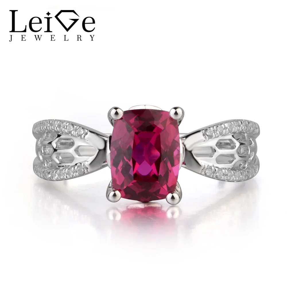 Лаборатория leige ювелирные изделия драгоценный красный рубин Подушка зубец Набор для церемонии помолвки вогнутые кольца для женщин с камнем... Лаборатория leige ювелирные изделия драгоценный красный рубин Подушка зубец Набор для церемонии помолвки вогнутые кольца для женщин с камнем...