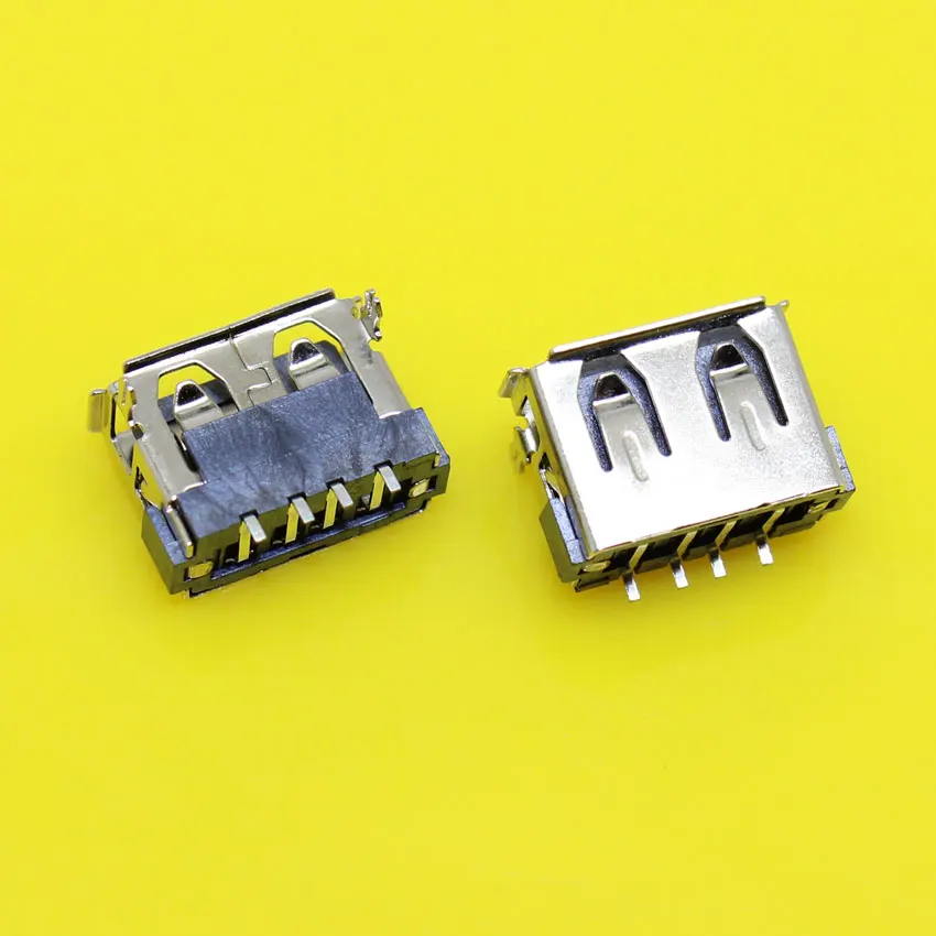 

US-186    USB A/F 180 degree 4Pins Female Socket Right Angle PCB Connector Steel ShellShort style legth of 10.0mm