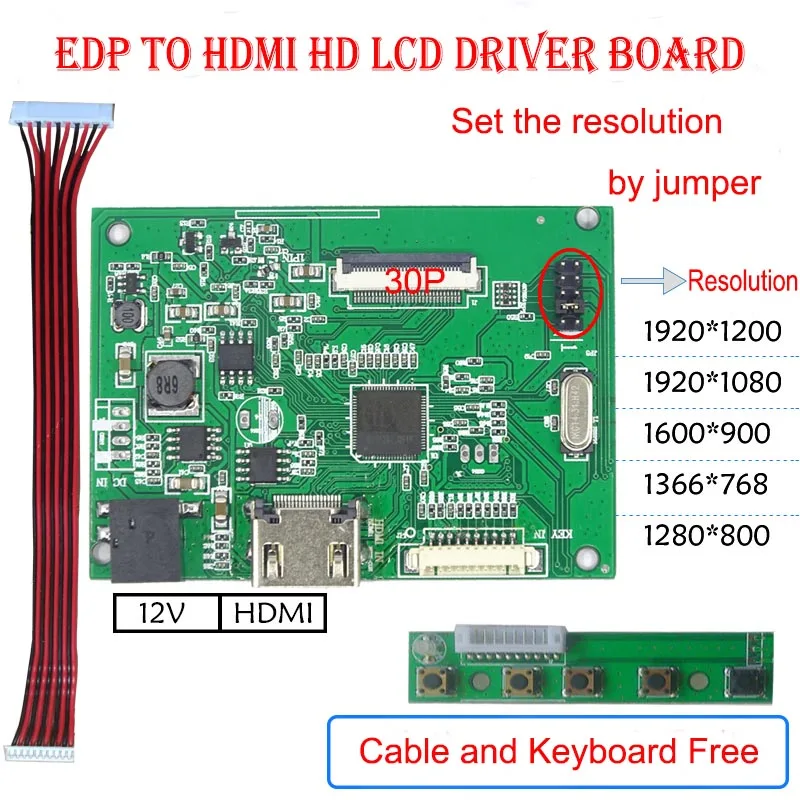 

EDP LCD Driver board For BOE-NT156FHM-N41 V8.0 15.6inch lcd 1920*1080 fpc cable free Out of the box