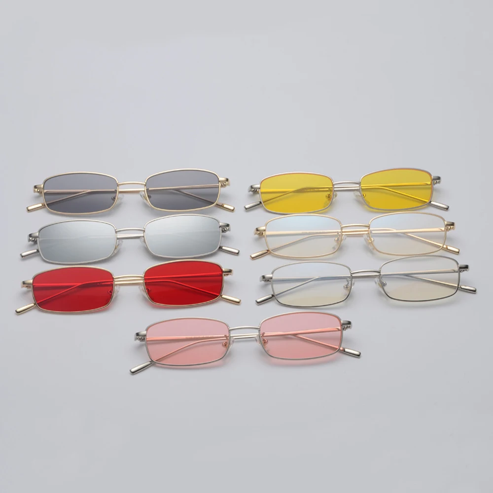 Kachawoo, маленькие прямоугольные солнцезащитные очки для мужчин, Ретро стиль, металлическая оправа, золотой красный цвет, мужские Модные солнцезащитные очки для женщин, унисекс, лето