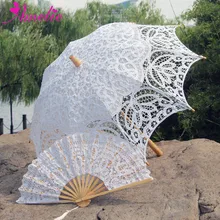 New Vintage 3 Colors Handmade Cotton Parasol Lace Hand Fan Bridal Wedding Party New Vintage 3 Colors Handmade Cotton Parasol Lace Hand Fan Bridal Wedding Party