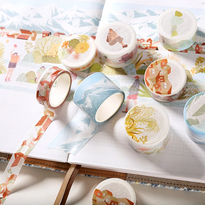 

10-30mmX5m Cute Jungle series Kawaii Washi Tapes Washi Tape Diy Colorful Adhesive Tape Sticker Stationery School Supplies
