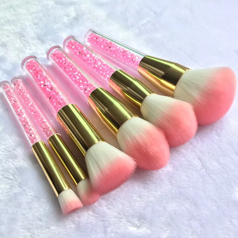 

New Style Violet Crystal Diamond Makeup Brushes Powder Foundation Eyebrow Professional Face Make Up Brush Set Cosmetic Tool kit
