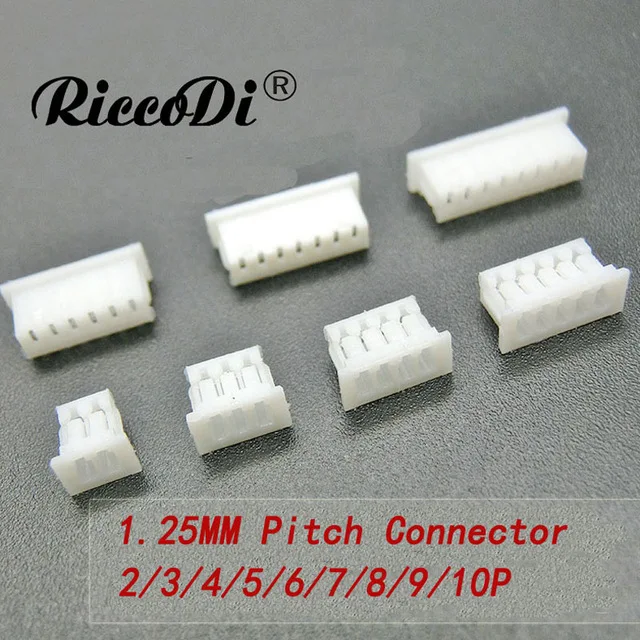

20/50/100pcs JST1.25Connector 1.25MM PITCH FEMALE HOUSING Plastic Shell Plug 2P/3P/4P/5P/6P/7P/8P/9P/10P FOR PCB BOARD