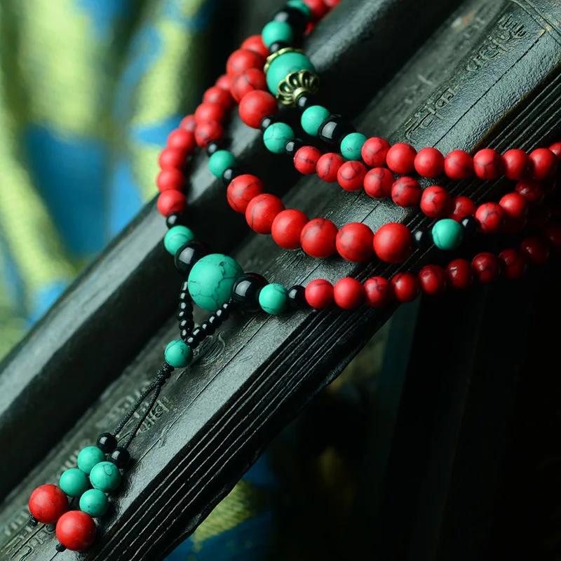 

Wuduo Chinese Homemade Handmade Ethnic Jewelry Ethnic Wear Women Red Beaded Bracelet Bracelet Femme Charm Bracelet