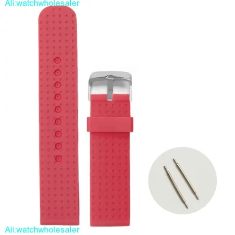 22mm Carnation Pink Silicone Jelly Rubber Ladies Watch Band Straps WB1053U22JB
