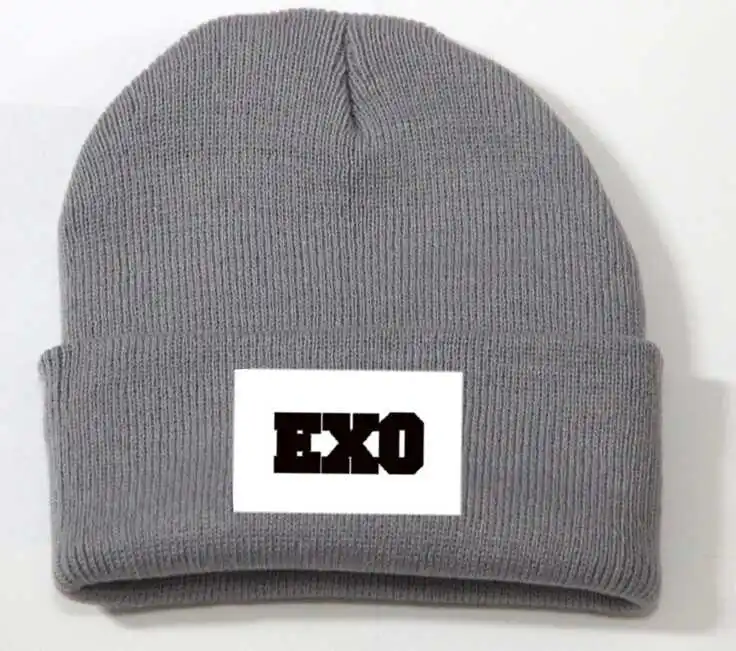 Kpop зимняя шапка exo унисекс exo planet с принтом Skullies& Beanies для женщин и мужчин gorros