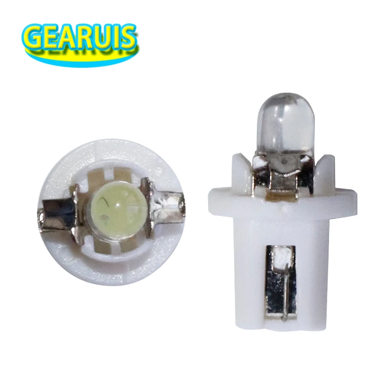 

100Pcs T5 B8.5 B8.5D 1 LED F3 Car Gauge LED Warning Wedge Dashboard Dash Interior Car Light Bulb Side Light Bulb Green blue 12V