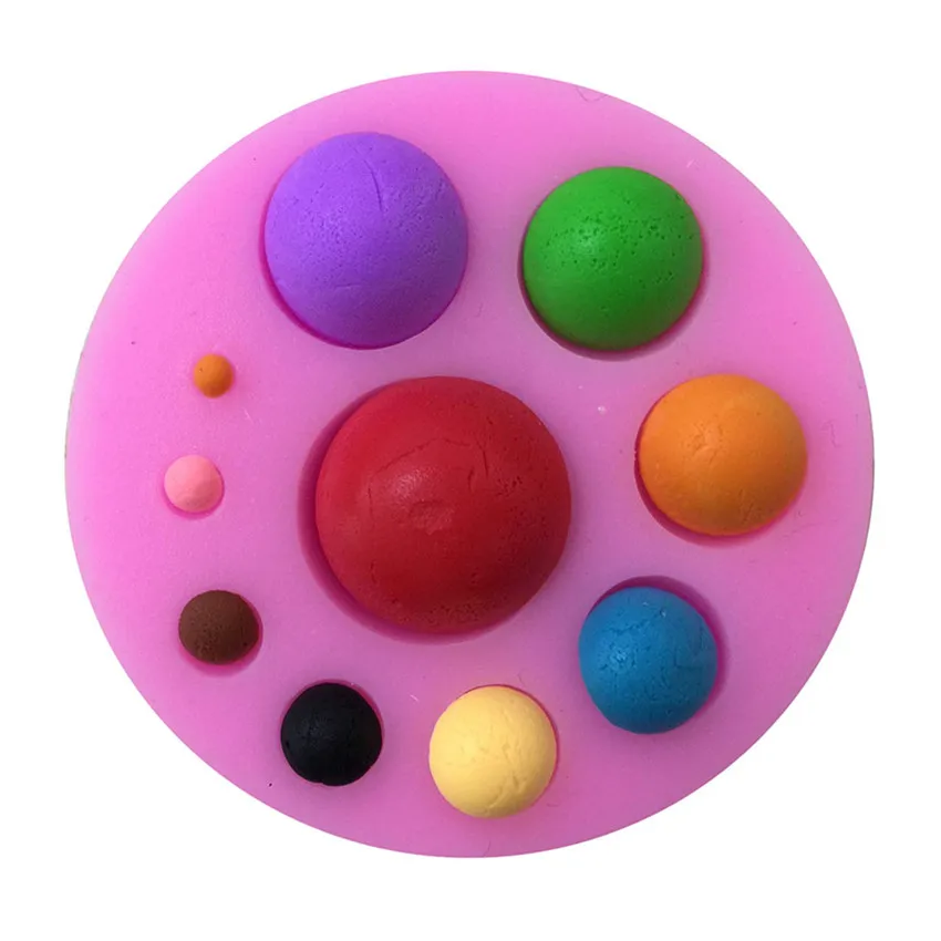 

Half Round Pearl Shape Chocolate Jelly Cookie Candy Silicone Cake Mold , DIY Baking Mould Fondant Cake Decorating Tools