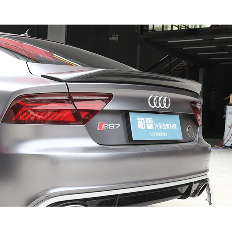 Углеродное волокно заднего крыла багажника спойлер для AUDI A7 S7 RS7 2013(karztec стиль