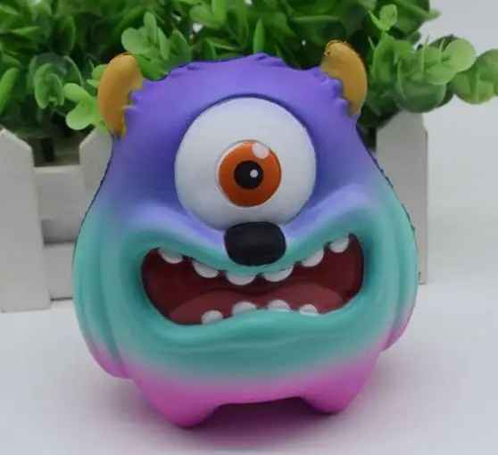 10 шт много-Редкие squishy jumbo Одноглазый монстр 11 см * 11,5 см * 9cm. замедлить рост. Оптовая продажа Дешевые Бесплатная доставка