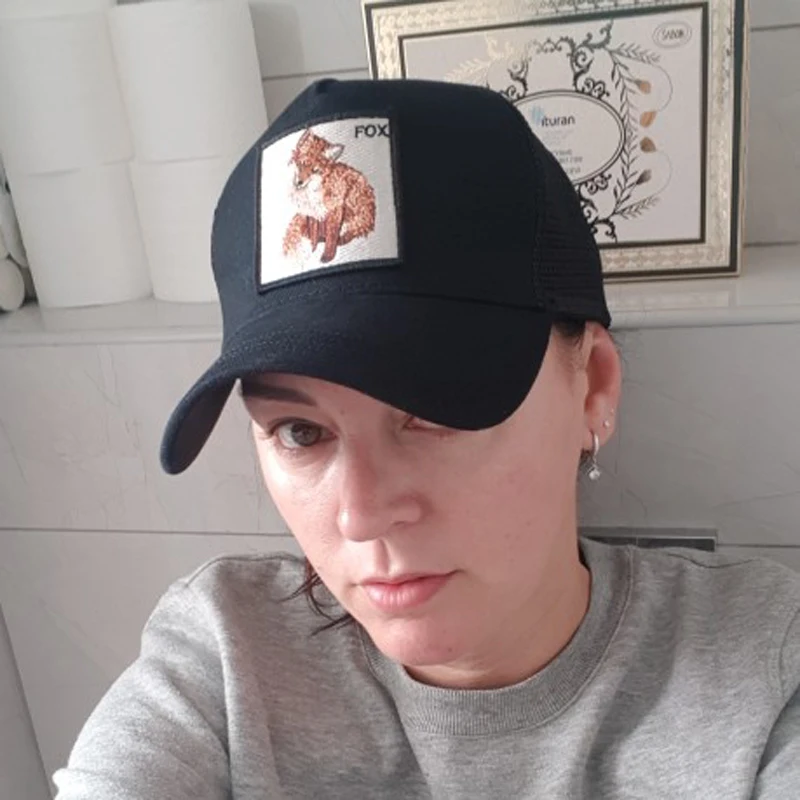 Женские бейсболки с вышитой лисой мужские сетчатые gorras animales hombre уличные летние
