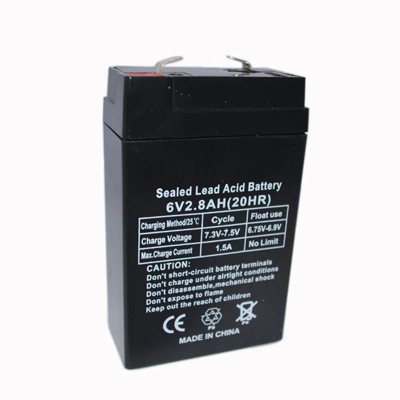 Acidificada ao Chumbo Baterias de Armazenamento Fonte de Alimentação para a Lâmpada de Mesa do Carro das Crianças Bateria Recarregáveis Luzes Led Escalas Eletrônicas 6 v 2.8ah - Image 2