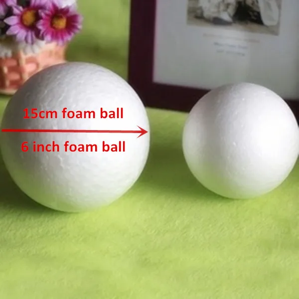 6 inch/ 15cm Foam Ball Natural White Styrofoam Round Balls Craft For
