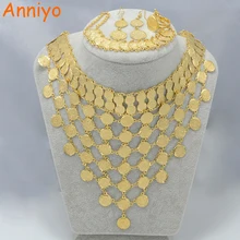 Anniyo (2 estilo) Wedding set Joyería Coin Collar Anillo Pendiente de la Pulsera de Color Oro Árabe Nupcial de Oriente medio, turquía, Egipto