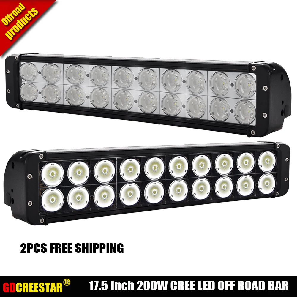 2pcs Free Shipping 200W led work light bar 20leds led driving off road