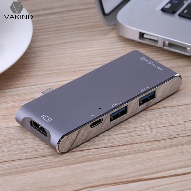 USB-C tipo-c 3.1 a 2 USB 3.0 Hub sd/lector de tarjetas TF W/4 K HDMI PD puerto de carga multifunción aleación de aluminio lector de tarjetas - 4