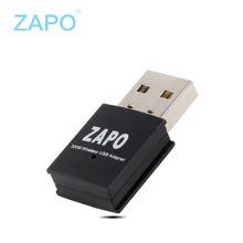 ZAPO Mini 300Mbps USB 2.4G WIFI-адаптер Беспроводная высокоскоростная сетевая карта 802.11n, встроенная в антенну для настольного ноутбука Retail Box