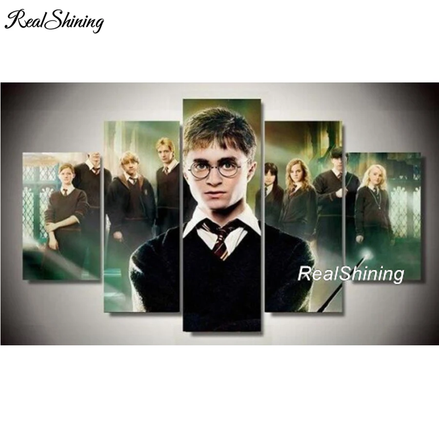 

REALSHINING diy 5pcs mosaic full square 5d diamond embroidery harry potter diamond painting cross stitch multi-picture DM624