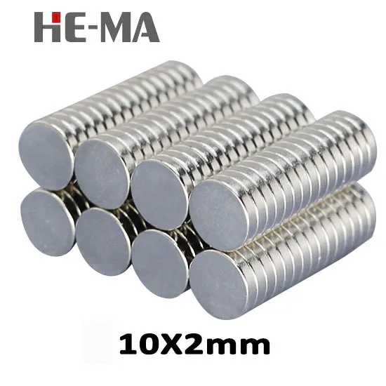 

50Pcs 10x2 Neodymium Magnet Permanent N35 NdFeB Super Strong Powerful Magnetic Small Magnets HE-MA Disc 10mmx2mm